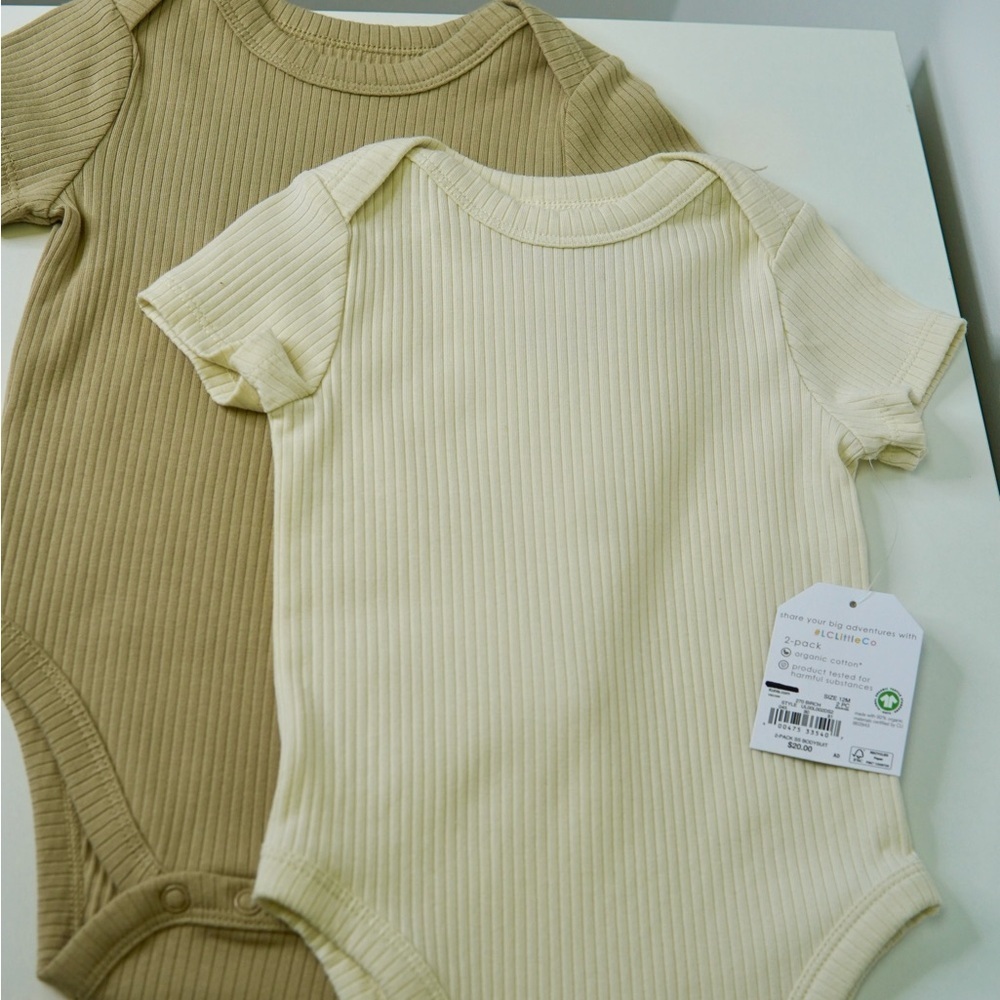 Stylish Cream and Tan Kids Bodysuit Set - Picture 1 of 3